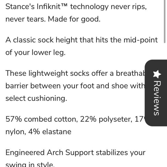 STANCE MEN’S NWT SOCKS ICON ST 200 IN WHITE SIZE EXTRA LARGE WITH INFIKNIT - Picture 2 of 5